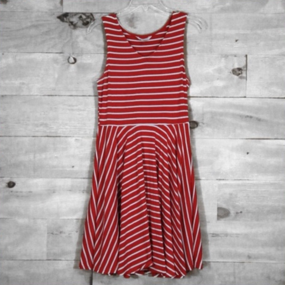 Charming Charlie Red and White Striped Dress